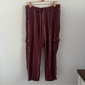 Sanctuary X Anthropologie Discoverer Burgundy Cargo Casual Pants XS